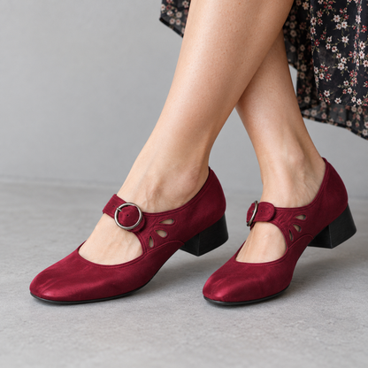 Aubrelle Comfort Buckle Mary Jane Heels | Emory & Blanc