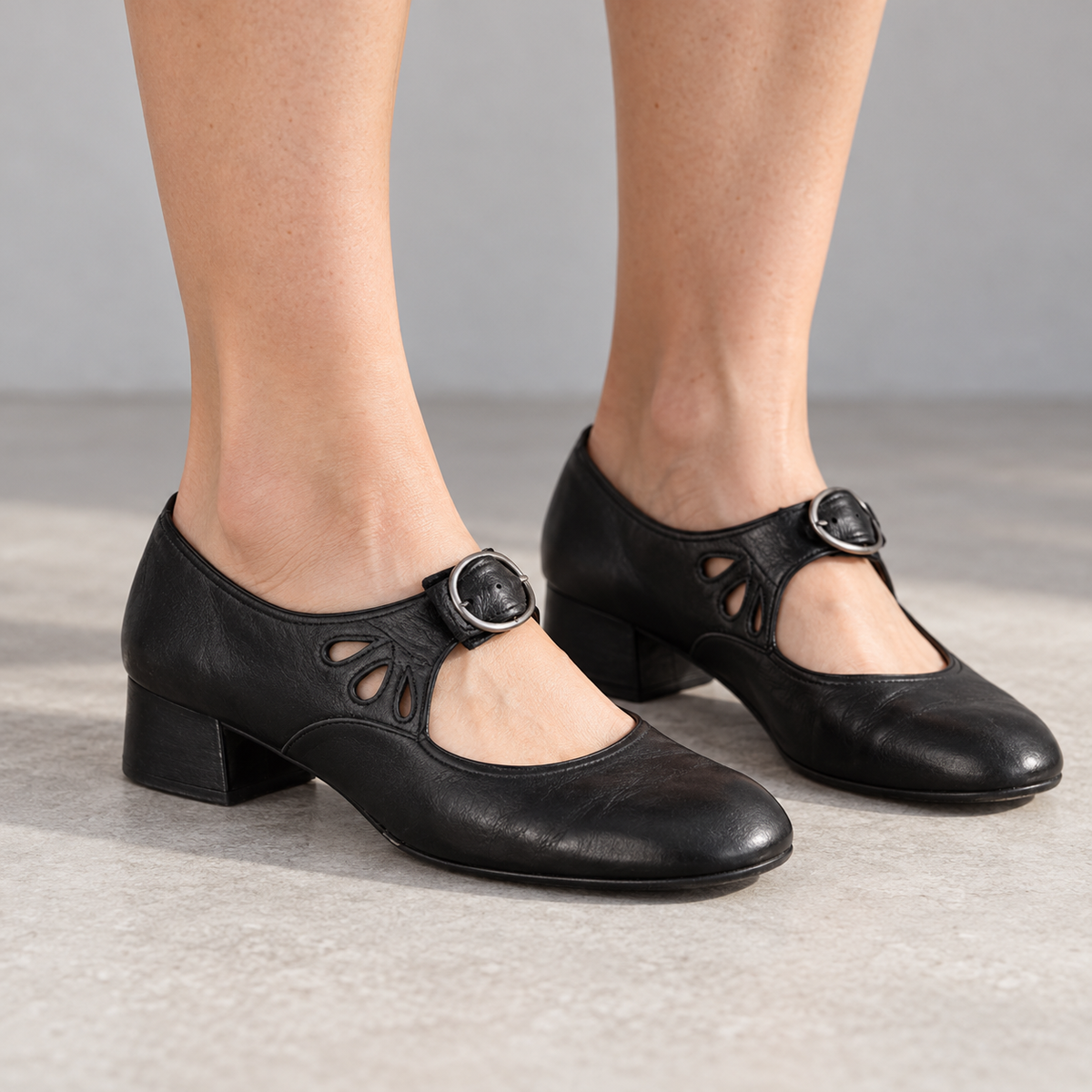 Aubrelle Comfort Buckle Mary Jane Heels | Emory & Blanc
