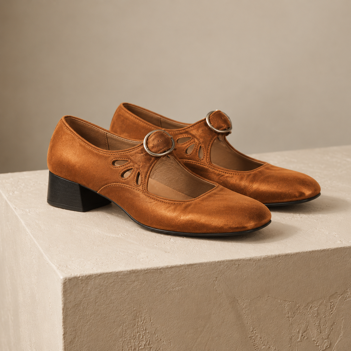Aubrelle Comfort Buckle Mary Jane Heels | Emory & Blanc