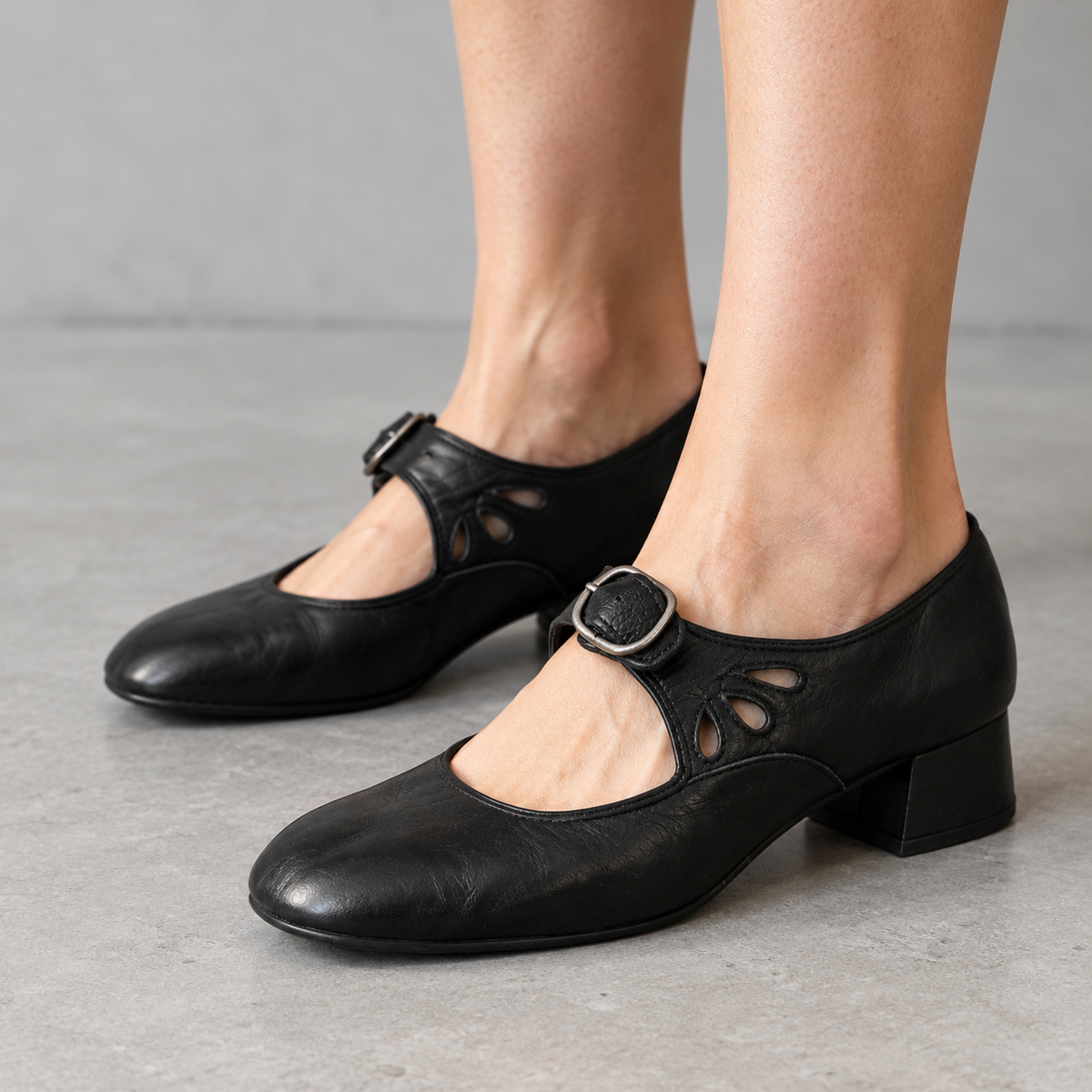 Aubrelle Comfort Buckle Mary Jane Heels | Emory & Blanc
