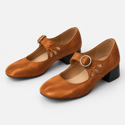 Aubrelle Comfort Buckle Mary Jane Heels | Emory & Blanc