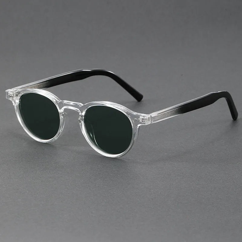 Auden Lightweight Round Sunglasses — Black/Transparent | Emory & Blanc