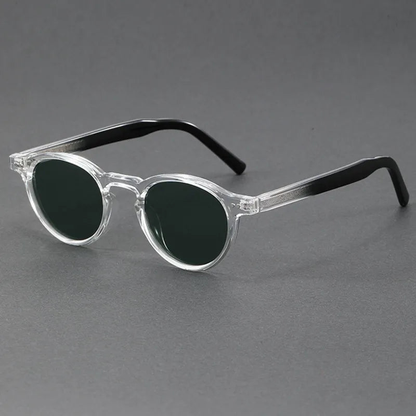 Auden Lightweight Round Sunglasses — Black/Transparent | Emory & Blanc