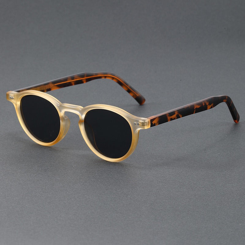 Auden Lightweight Round Sunglasses — Leopard/Transparent | Emory & Blanc