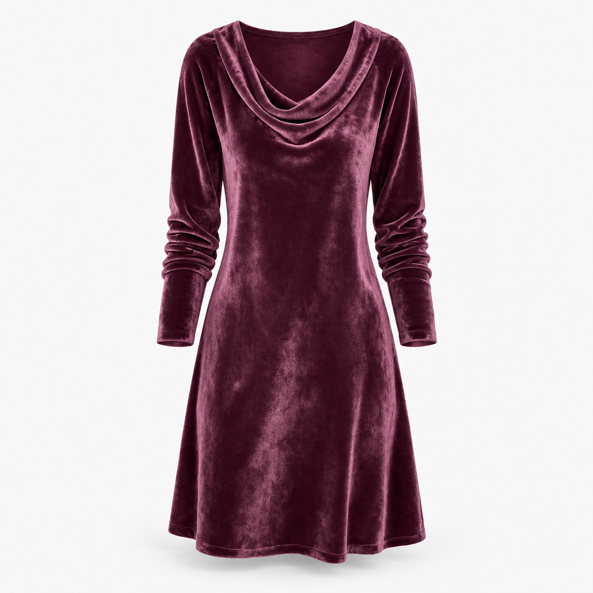 Aurora Comfort Cowl-Neck Long Sleeve Dress | Emory & Blanc