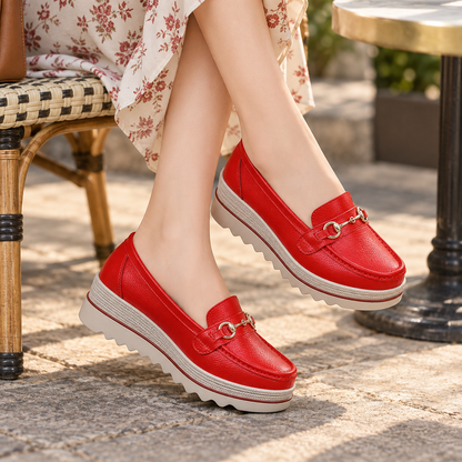 Avery | Women's Cushioned Faux Leather Casual Shoes | Emory & Blanc