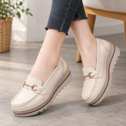 Avery | Women's Cushioned Faux Leather Casual Shoes | Emory & Blanc