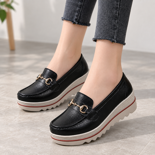 Avery | Women's Cushioned Faux Leather Casual Shoes | Emory & Blanc