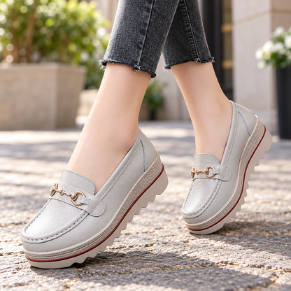 Avery | Women's Cushioned Faux Leather Casual Shoes | Emory & Blanc