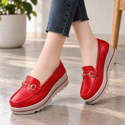 Avery | Women's Cushioned Faux Leather Casual Shoes | Emory & Blanc