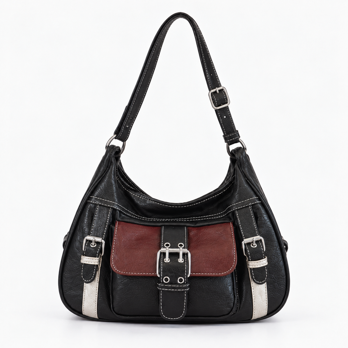 bag bag 2025 new style bag — Black / Burgundy | Emory & Blanc