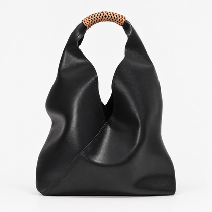 Bastille Roomy Braided-Handle Hobo Bag — Black | Emory & Blanc