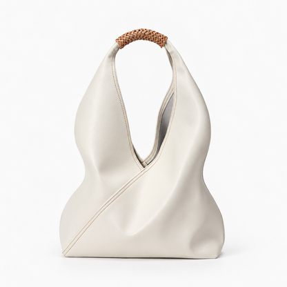 Bastille Roomy Braided-Handle Hobo Bag — White | Emory & Blanc