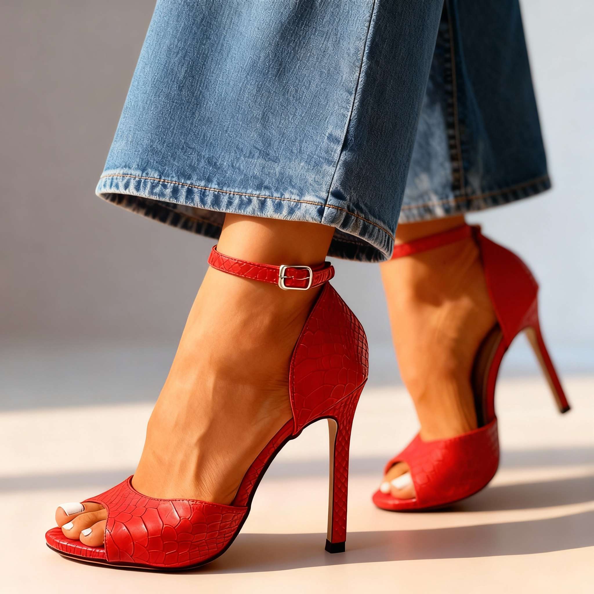 Bella Embossed Heels
