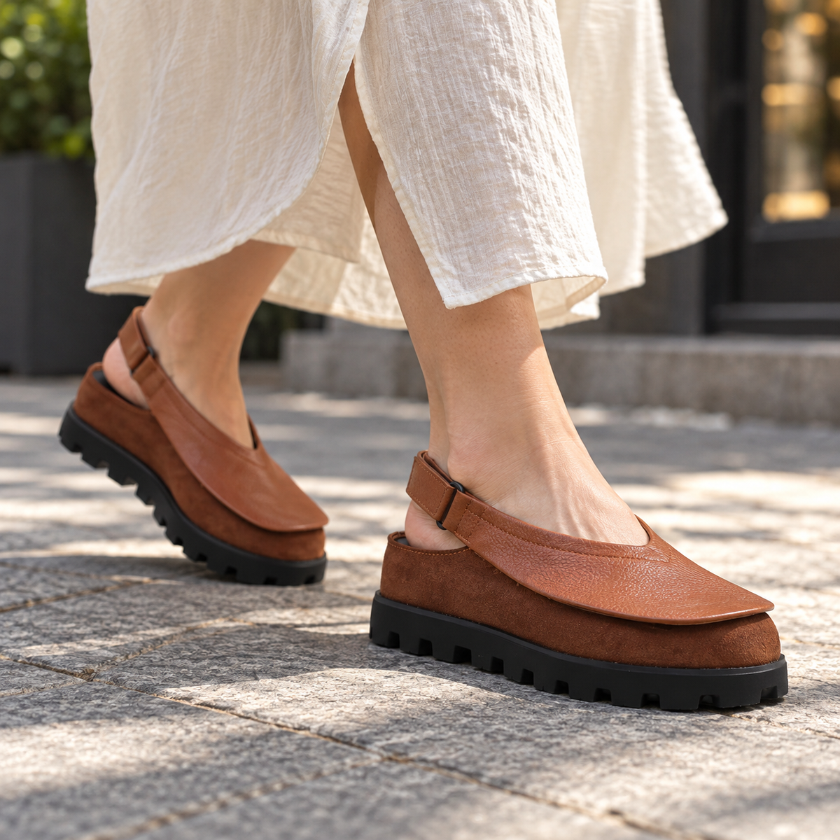 Beryl Comfort Platform Slingback Shoes | Emory & Blanc