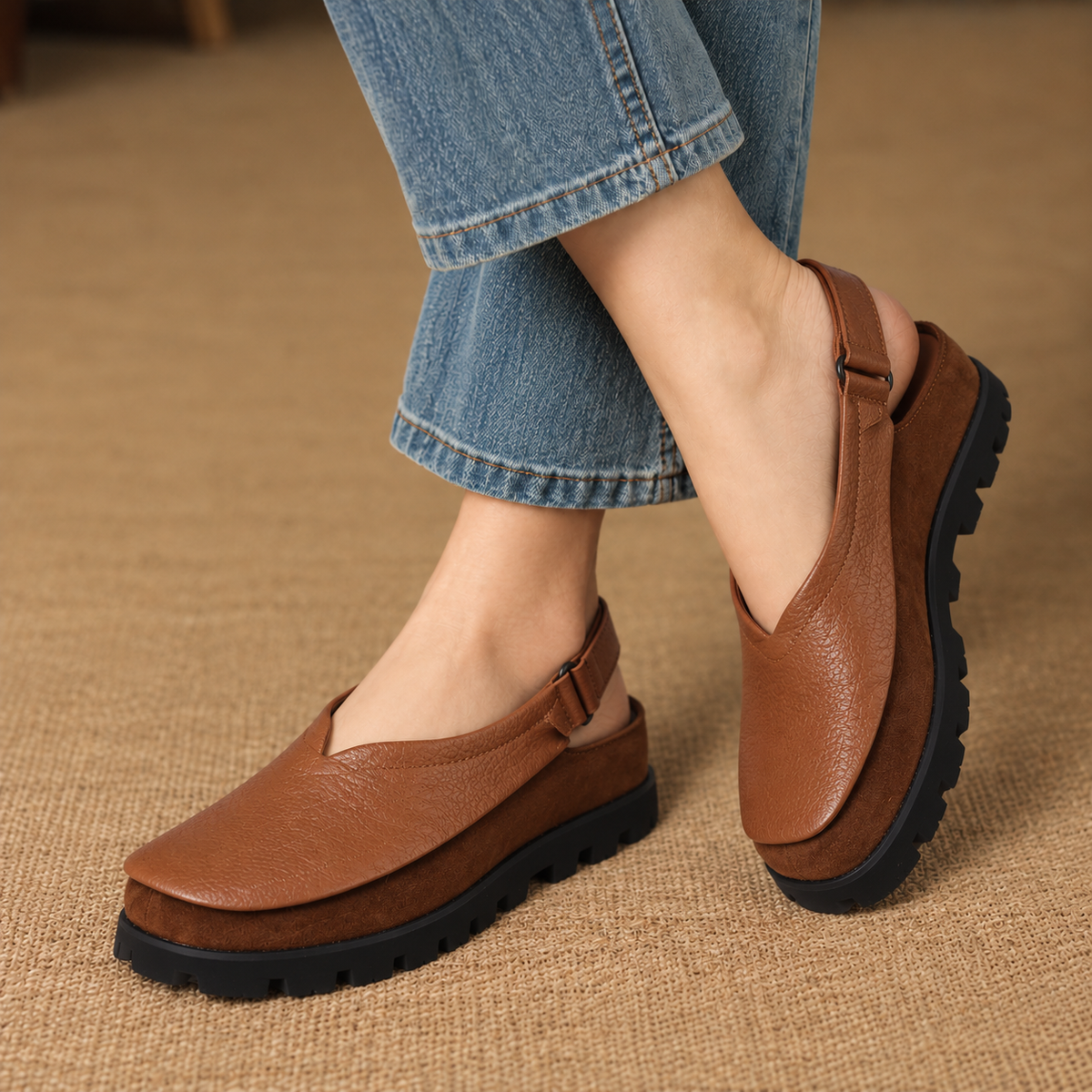 Beryl Comfort Platform Slingback Shoes | Emory & Blanc