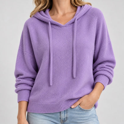Brigitte Relaxed Fit Hooded Pullover — Purple | Emory & Blanc