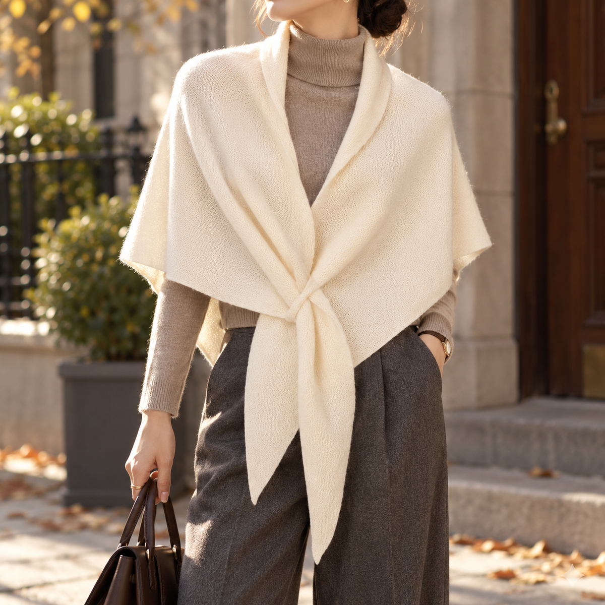 Briony Comfort Shoulder Shawl, Folded Lapels | Emory & Blanc