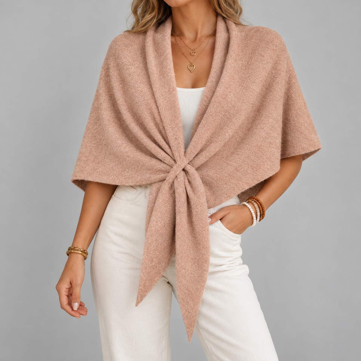 Briony Comfort Shoulder Shawl, Folded Lapels — Camel | Emory & Blanc
