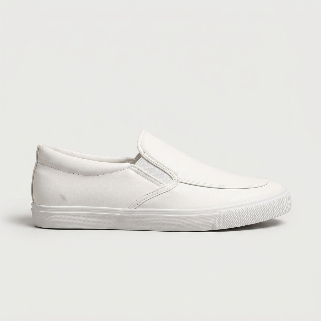 Céline Textured Slip-On — White | Emory & Blanc