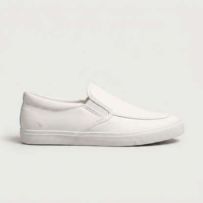 Céline Textured Slip-On — White | Emory & Blanc