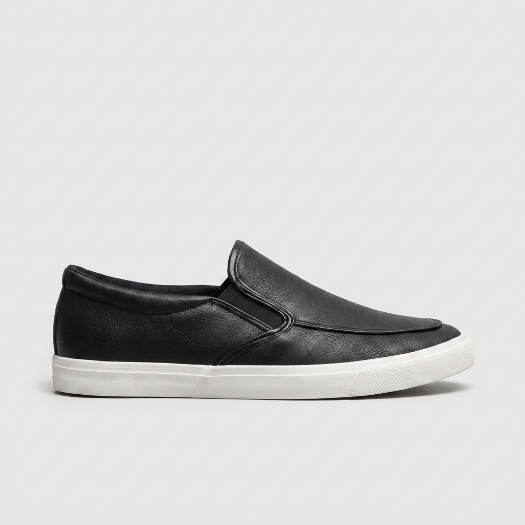 Céline Textured Slip-On — Black | Emory & Blanc