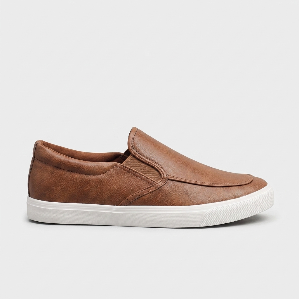 Vivienne Apron-Toe Slip-On — Khaki | Emory & Blanc