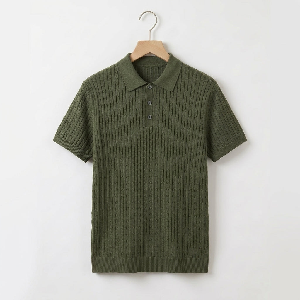Simone Cable-Knit Polo