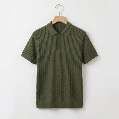 Simone Cable-Knit Polo