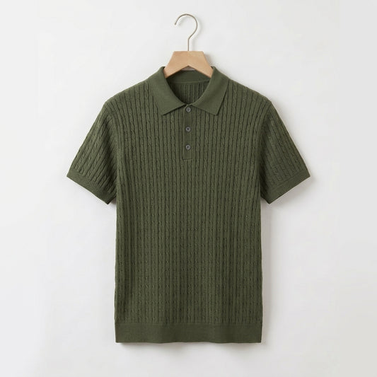 Simone Cable-Knit Polo
