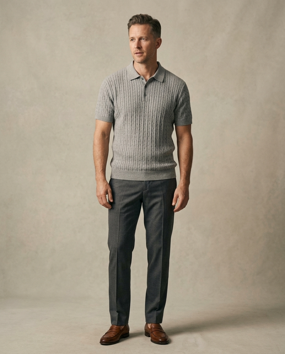 Cable Knit Polo - lifestyle 11