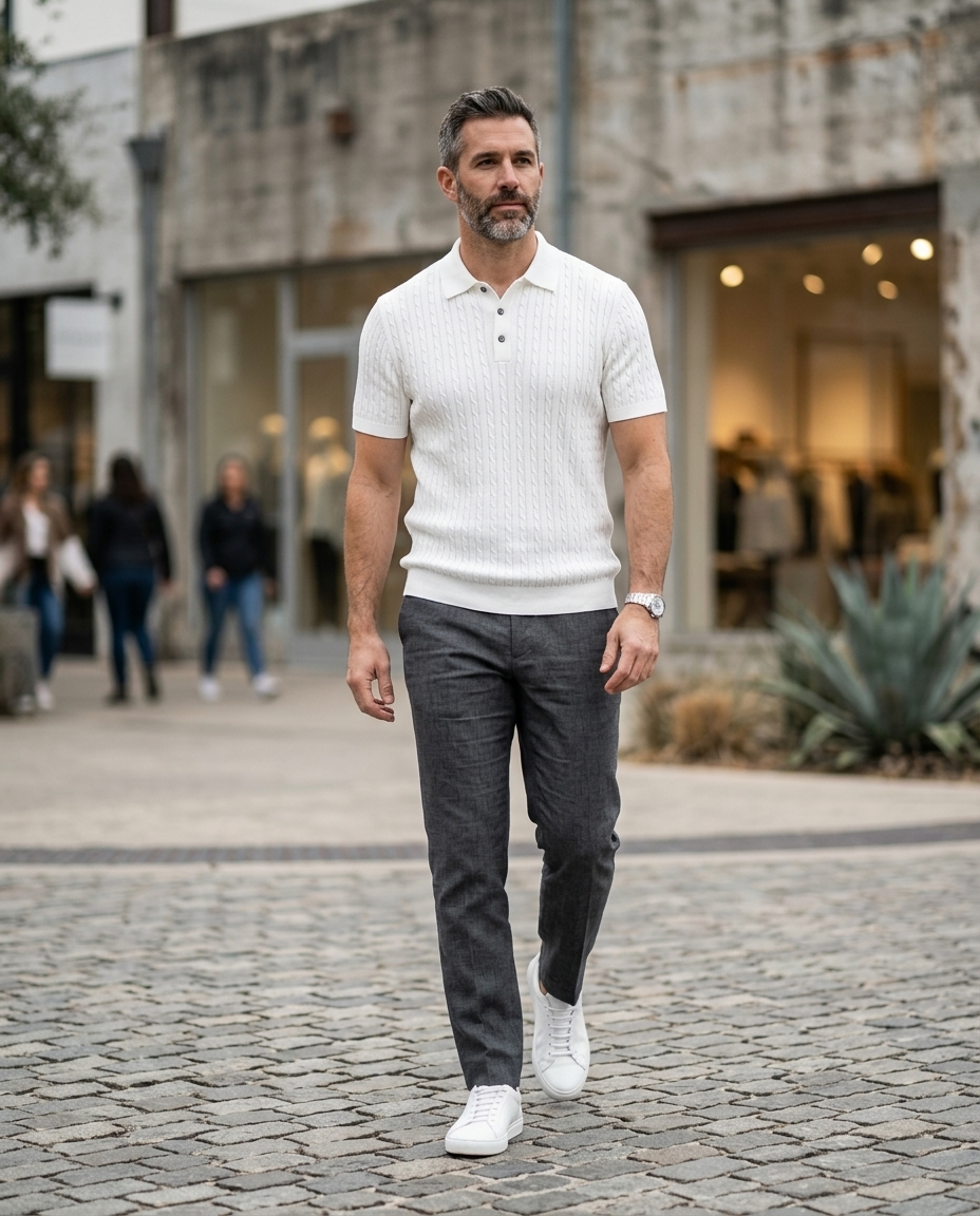 Cable Knit Polo - lifestyle 12