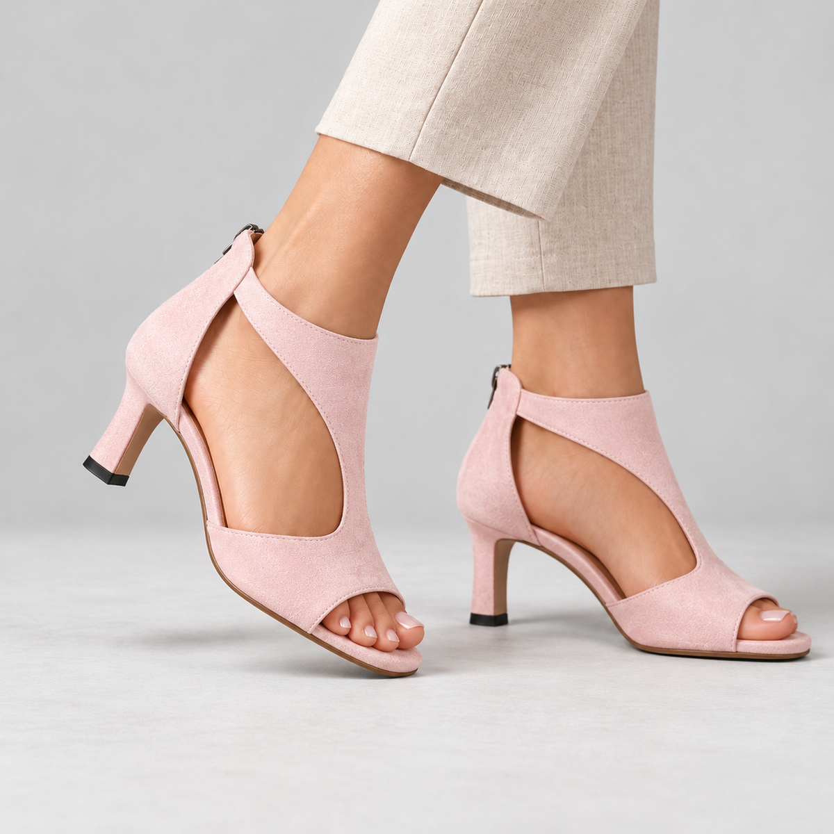 Calla Comfort Open-Toe Heeled Sandals | Emory & Blanc