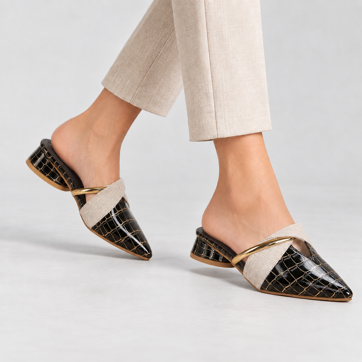 Calloway Padded Pointed-Toe Mules | Emory & Blanc