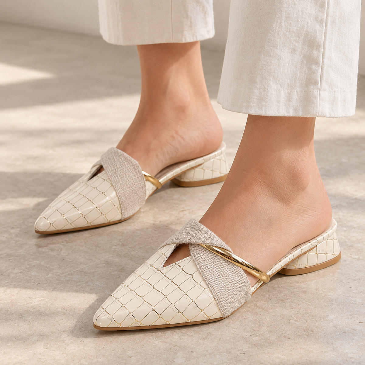 Calloway Padded Pointed-Toe Mules | Emory & Blanc