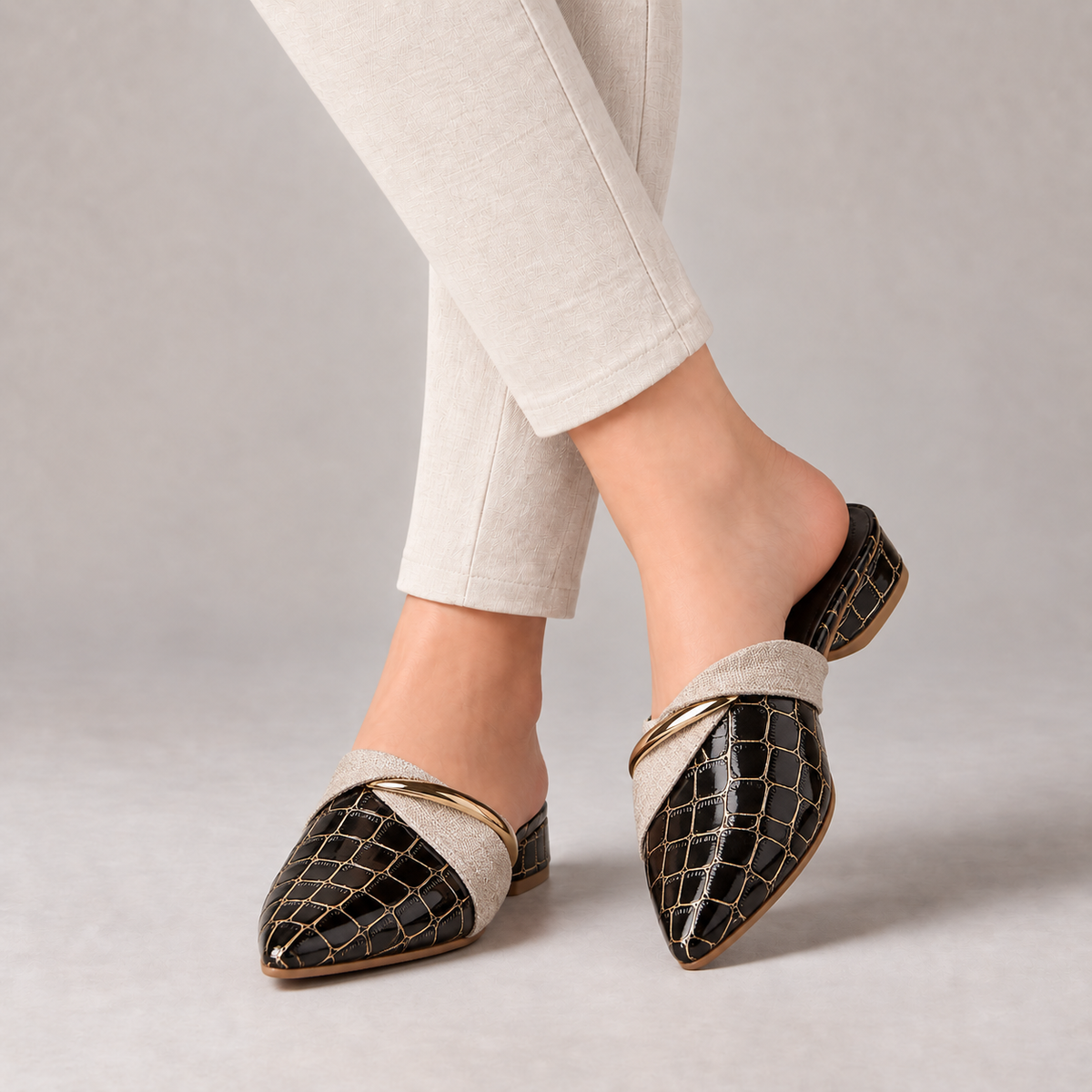 Calloway Padded Pointed-Toe Mules — Black | Emory & Blanc