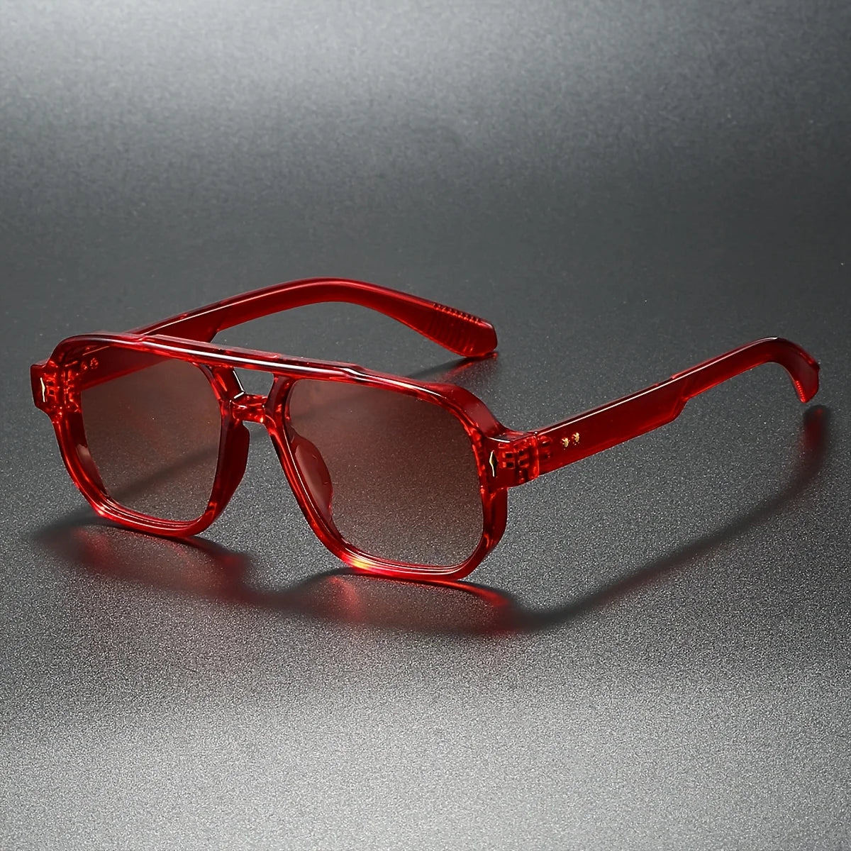 Callum Lightweight Double-Bridge Sunglasses — Red | Emory & Blanc