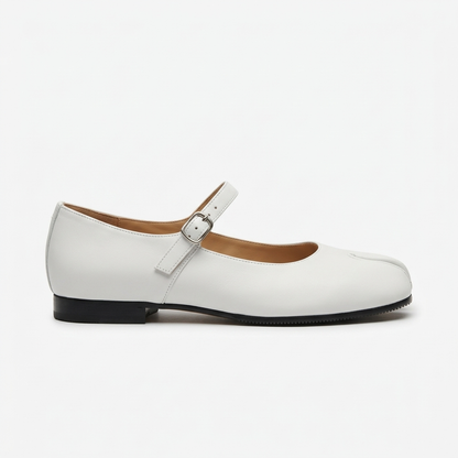 Camden Split-Toe Mary Jane — White | Emory & Blanc