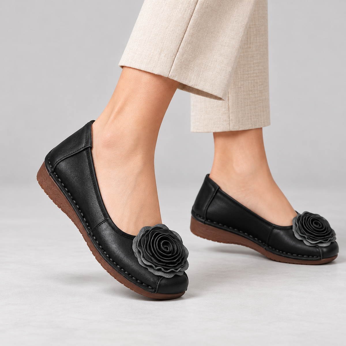 Camellia Cushioned Slip-On Flats | Emory & Blanc