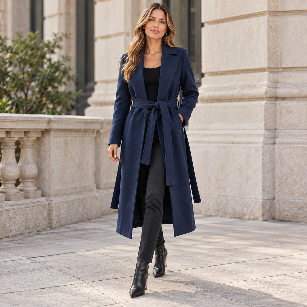 Camilla Relaxed Fit Long Wrap Coat | Emory & Blanc