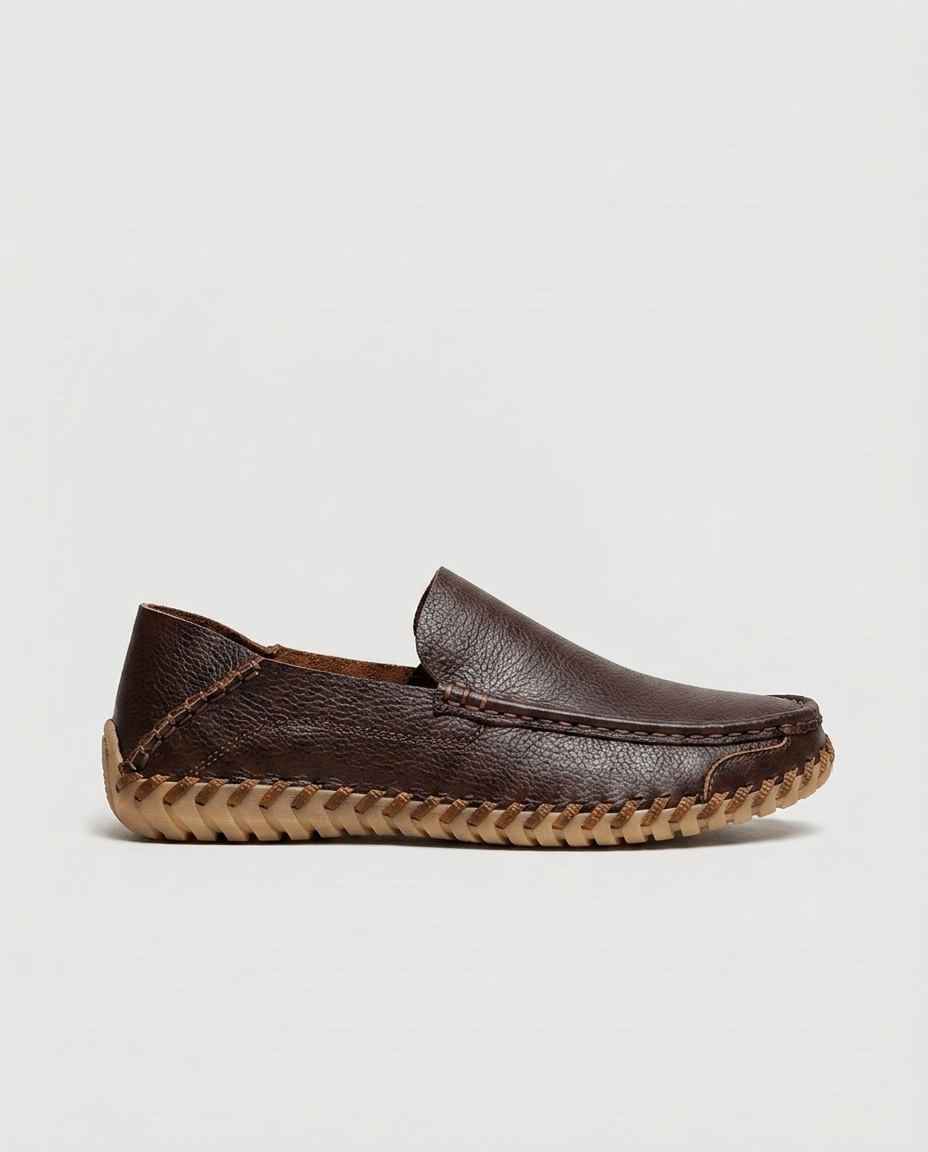 Camille Whipstitch Loafer — Brown | Emory & Blanc