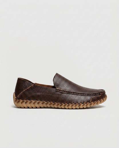 Camille Whipstitch Loafer — Brown | Emory & Blanc