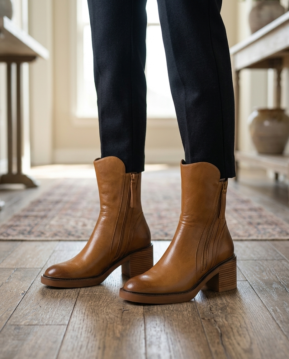 Raven Ladies Side-Zip Block Heel Boot - lifestyle 14