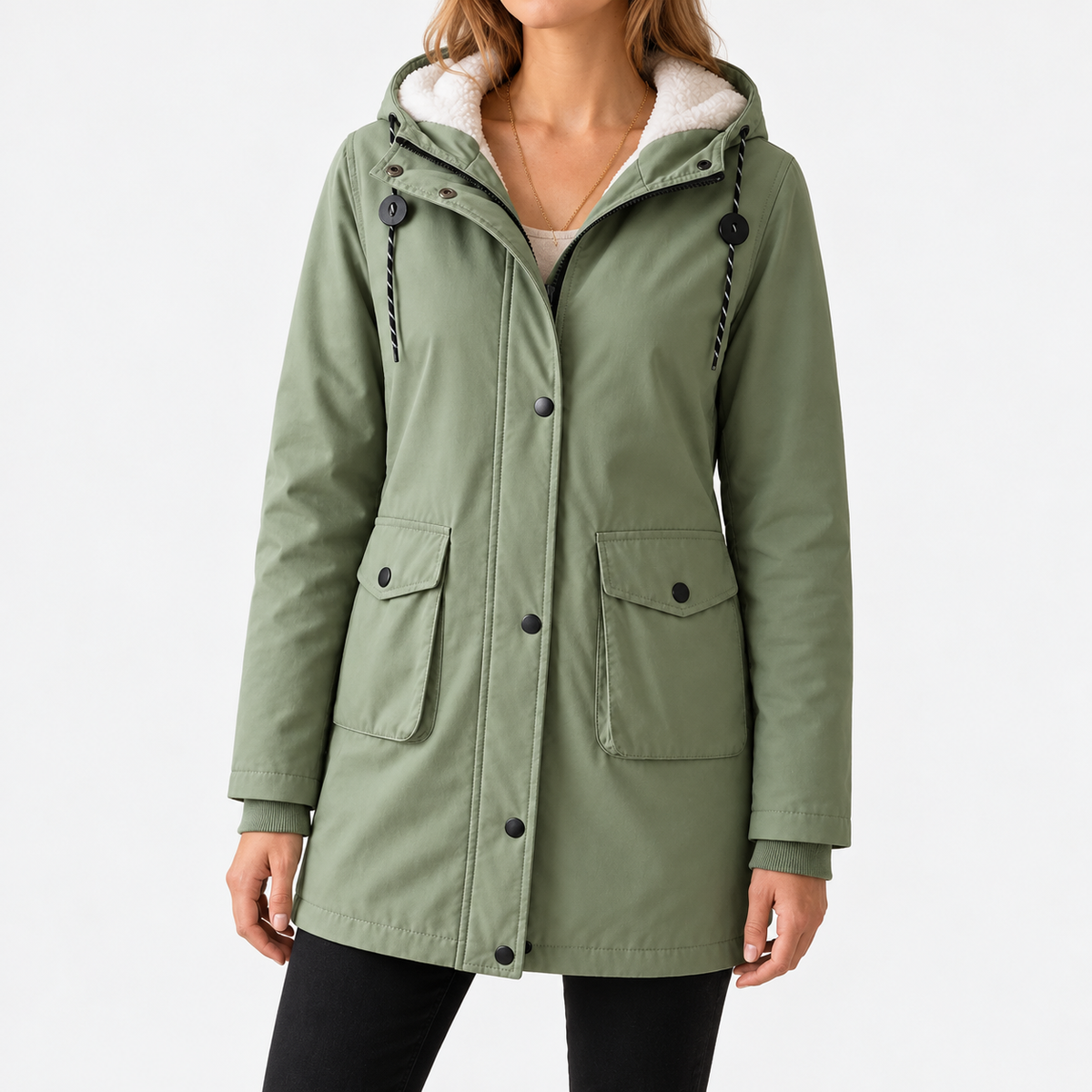 Carmella Cozy Hooded Parka — Green | Emory & Blanc