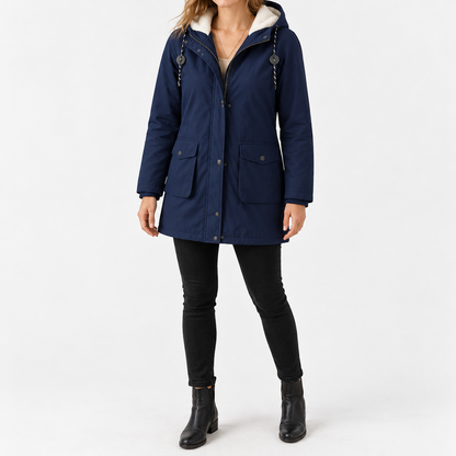 Carmella Cozy Hooded Parka — Navy | Emory & Blanc