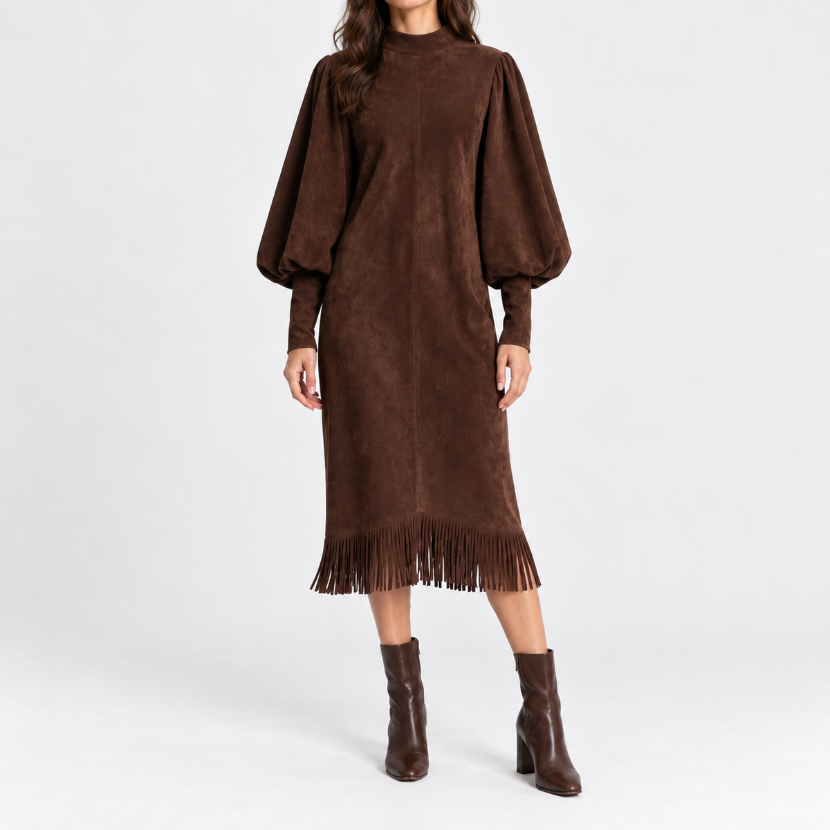 Carmen Breathable Midi Dress, Fringe Hem | Emory & Blanc