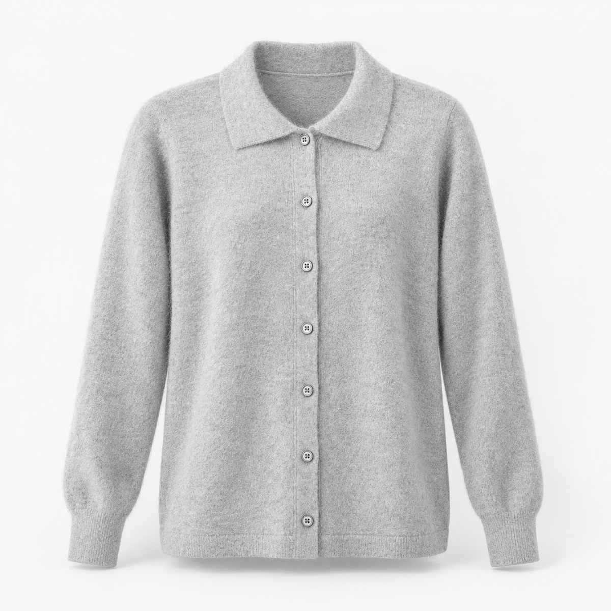 Cecily Soft Shirt-Collar Cardigan, Button Front | Emory & Blanc