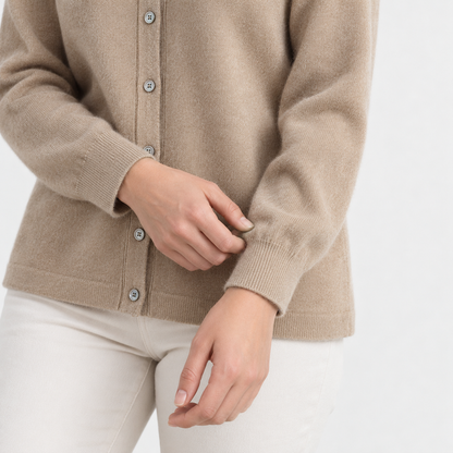 Cecily Soft Shirt-Collar Cardigan, Button Front | Emory & Blanc
