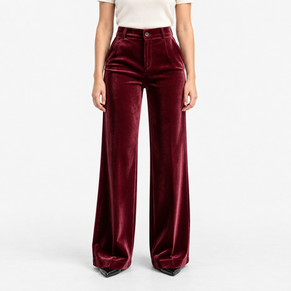 Celestine Soft Wide Leg Pants, High Waist — Burgundy | Emory & Blanc