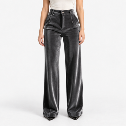 Celestine Soft Wide Leg Pants, High Waist — Charcoal | Emory & Blanc